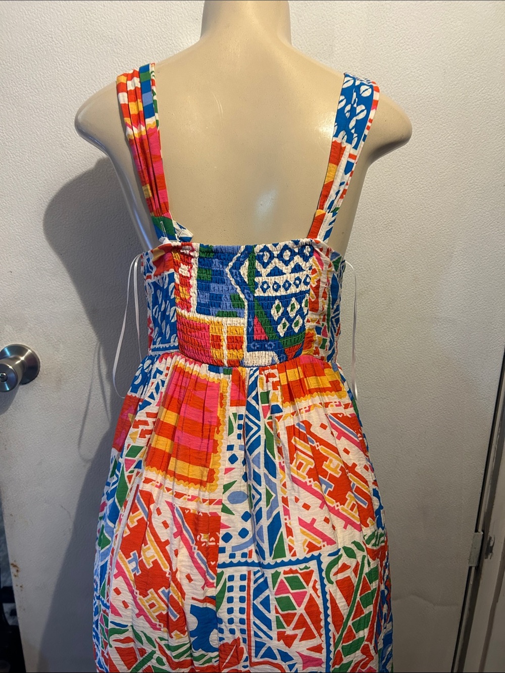 Skies Are Blue Multicolor Geometric Patchwork Maxi Dress - Picture 9 of 12